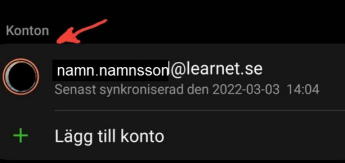 Android - Välj konto
