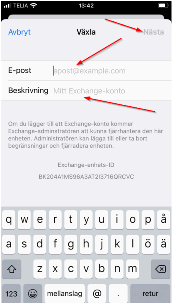 iPhone - Fyll i uppgifter