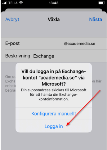 iPhone - Logga in