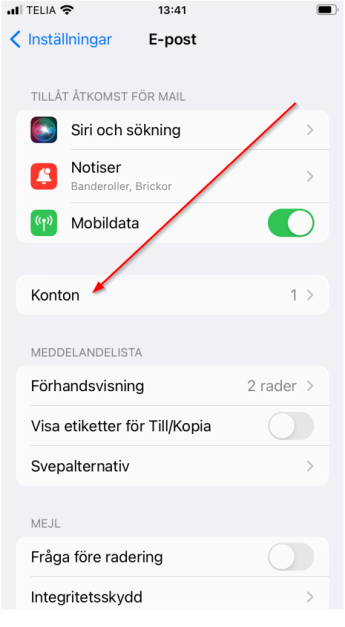 iPhone - Konton